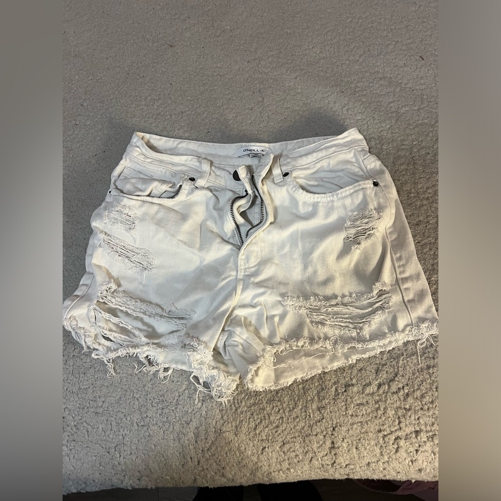White Jean Shorts